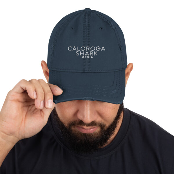 'Caloroga Shark Media' Distressed Dad Hat