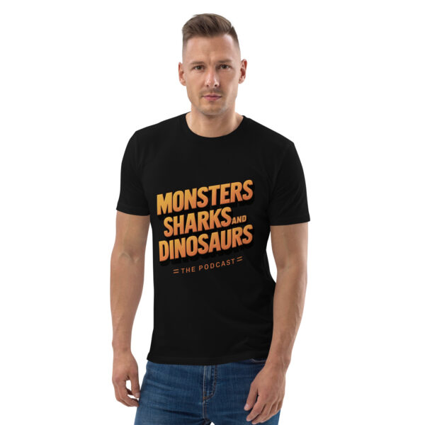 'Monsters, Sharks, and Dinosaurs' Unisex organic cotton t-shirt