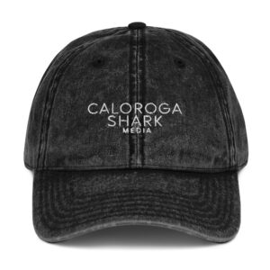 'Caloroga Shark Media' Vintage Cotton Twill Cap