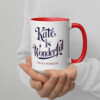 'Kate is Wonderful' Mug with Color Inside - Image 10
