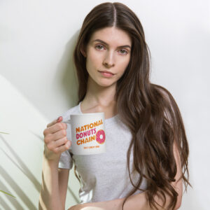 'National Donuts Chain' White glossy mug