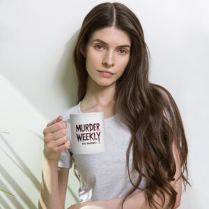 'Murder Weekly' White glossy mug